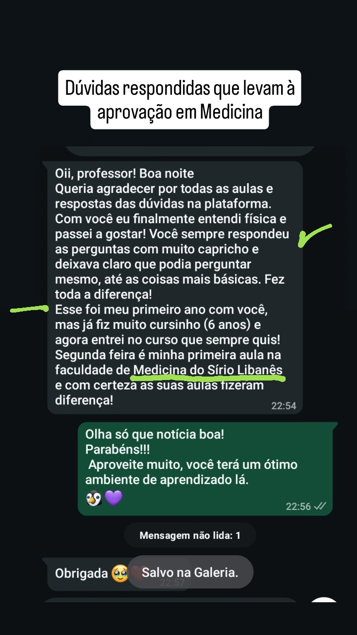 Print de aprovação — Nat, Medicina Sírio-Libanês